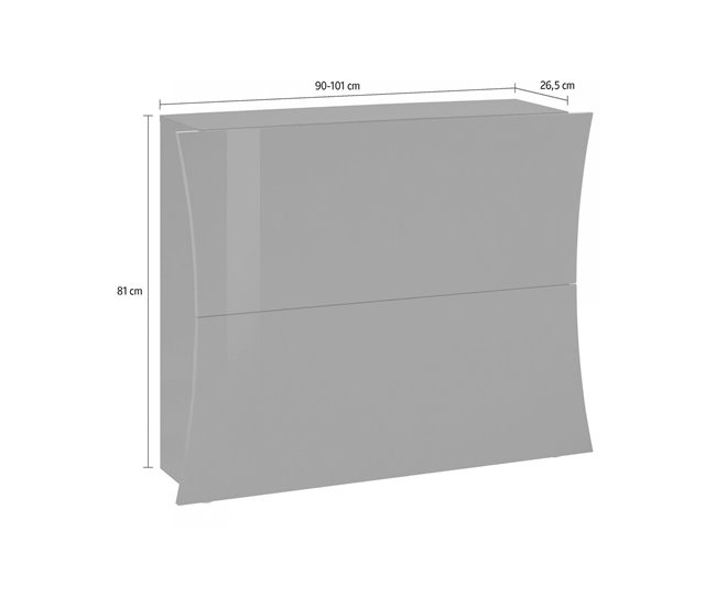 Conforama Zapatero Ddadd Mueble Multiusos Con 2 Puertas Zapatero De Entrada 100% Made In Italy 101x27h82 Cm Blanco Brillo