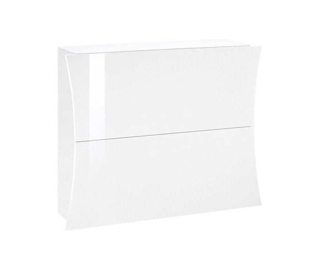 Conforama Zapatero Ddadd Mueble multiusos con 2 puertas Zapatero de entrada 100% Made in Italy 101x27h82 cm Blanco brillo
