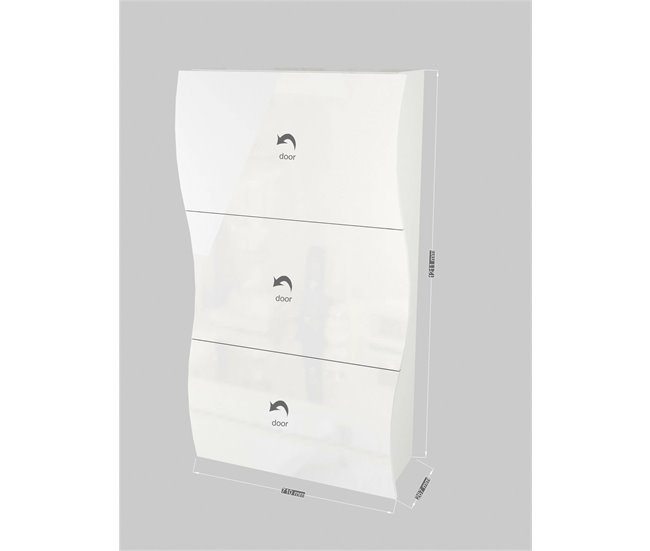 Conforama Zapatero Dgan Mueble Multiusos Con 3 Puertas Zapatero De Entrada 100% Made In Italy 71x27h122 Cm Blanco Brillante