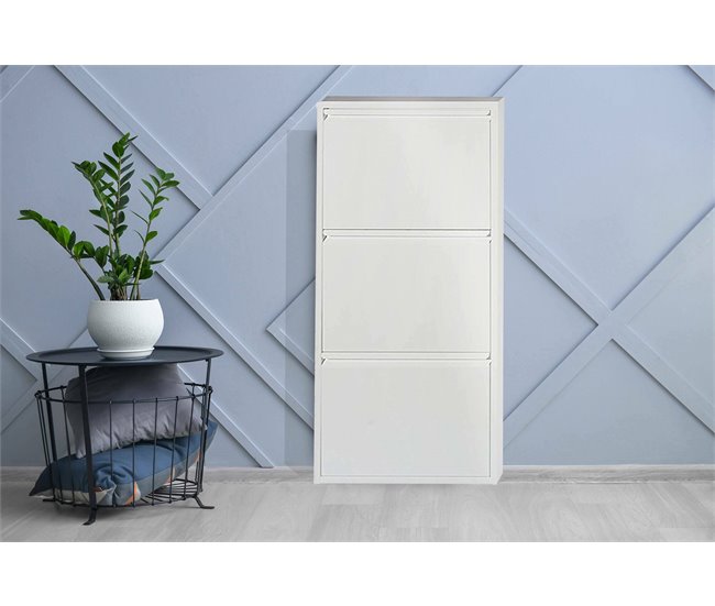 Conforama Zapatero Dpapi Zapatero Que Ahorra Espacio Zapatero De Entrada Zapatero De Metal Con 3 Puertas 50x15h103 Cm Blanco