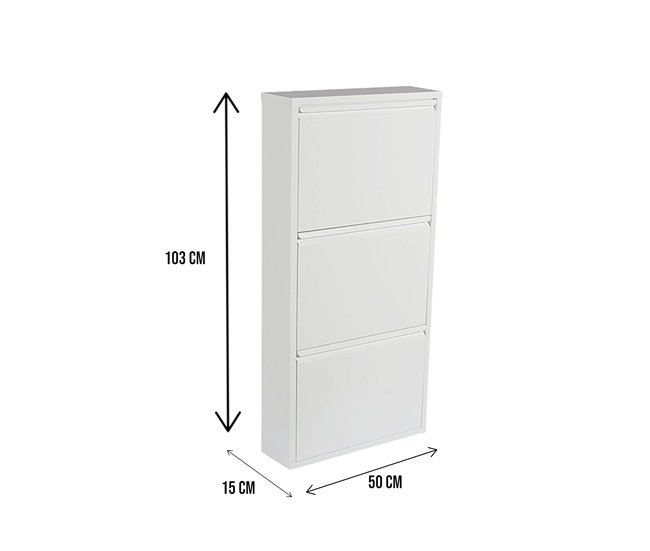 Conforama Zapatero Dpapi Zapatero Que Ahorra Espacio Zapatero De Entrada Zapatero De Metal Con 3 Puertas 50x15h103 Cm Blanco