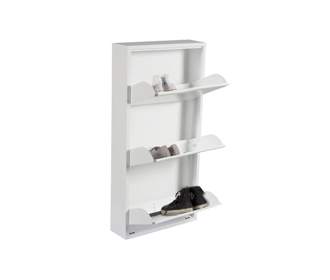 Conforama Zapatero Dpapi Zapatero Que Ahorra Espacio Zapatero De Entrada Zapatero De Metal Con 3 Puertas 50x15h103 Cm Blanco
