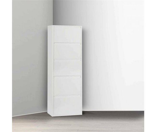 Conforama Zapatero Dpapi Zapatero Que Ahorra Espacio Zapatero De Entrada Zapatero De Metal Con 5 Puertas 50x15h169 Cm Blanco
