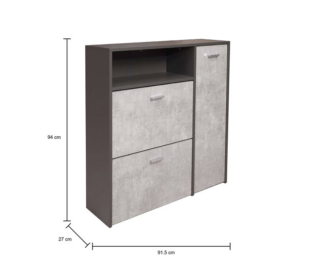 Conforama Zapatero Dpinn Zapatero Que Ahorra Espacio Zapatero De Entrada Armario Con 3 Puertas Plegables 92x27h94 Cm Antracita Cemento