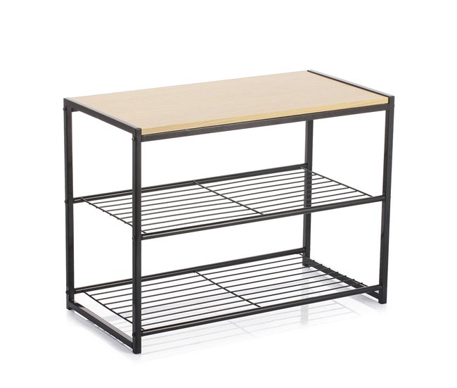 Conforama Zapatero Vinthera Moa Acero Negro 60 x 30 x 44 5 cm