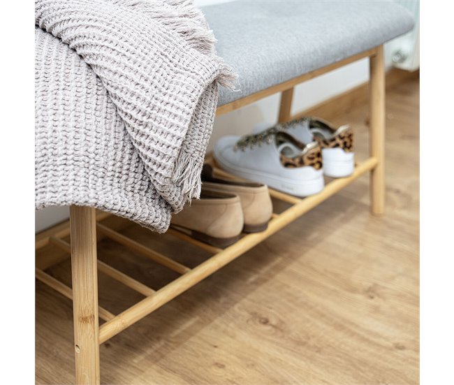 Conforama Zapatero Vinthera Moa Gris Madera 69 X 24 5 X 31 Cm