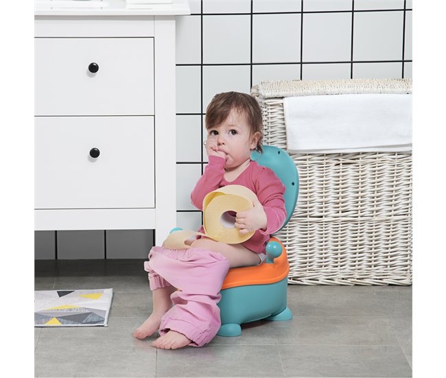 Conforama ZONEKIZ Orinal Para Bebé De 6-36 Meses Portátil Orinal Infantil En Forma De Alien Con Tapa Estructura Antideslizante Inodoro De Aprendizaje Carga 40 Kg 35 6x35 7x22 2 Cm Azul