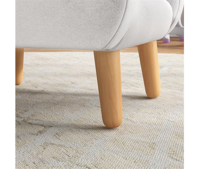 Conforama ZONEKIZ Sillón Para Niños Sillón Infantil Diseño De Nube Con Tacto Súper Suave Y 4 Patas Para Niños De 1 5-5 Años Carga 40 Kg 46x51x55 Cm Blanco