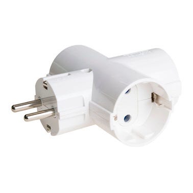 Bricomart ADAPTADOR PARA BASE DE 3 TOMAS 16A (1T FRONTAL + 2T LATERAL)