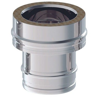 Bricomart ADAPTADOR PARED SIMPLE-DOBLE Ø200MM INOXIDABLE