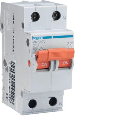 Bricomart AUTOMATICO 1P+N 2 MODULOS 16A MANETA NARANJA HAGER