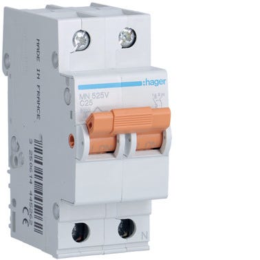 Bricomart AUTOMATICO 1P+N 2 MODULOS 25A MANETA NARANJA HAGER