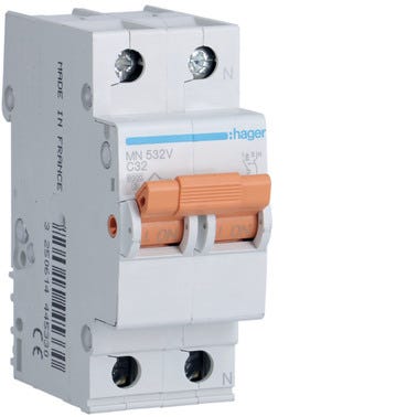 Bricomart AUTOMATICO 1P+N 2 MODULOS 32A MANETA NARANJA HAGER