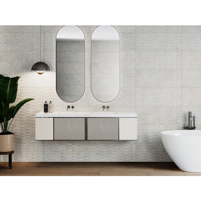 Bricomart AZULEJO PASTA BLANCA 30X75CM PETRA TEXTURA PERLA
