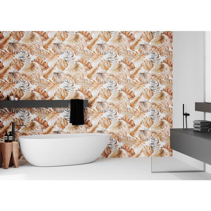 Bricomart AZULEJO PASTA BLANCA 30X90CM FLORAL CALIDO B