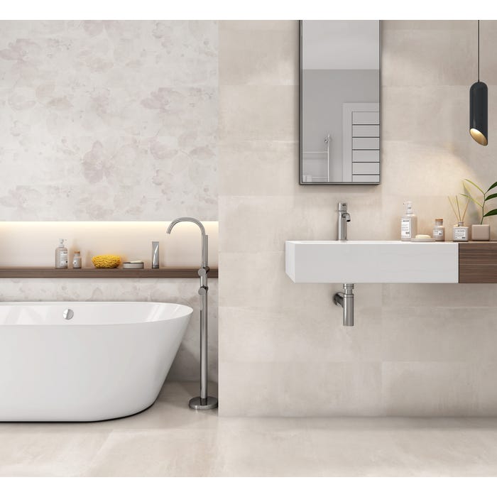 Bricomart AZULEJO PASTA BLANCA 30X90CM OXO FIORE BLANCO
