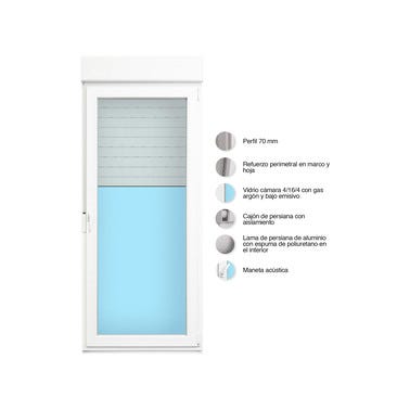 Bricomart BALCONERA PVC ABATIBLE CON PERSIANA BLANCA 90X218CM DERECHA