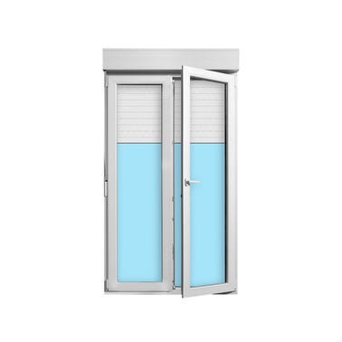 Bricomart BALCONERA PVC OSCILOBATIENTE CON PERSIANA BLANCA 120X218CM