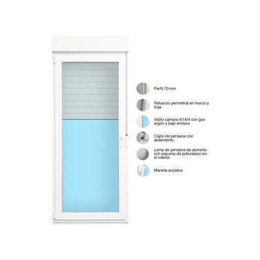 Bricomart BALCONERA PVC PRACTICABLE CON PERSIANA BLANCA 90X218CM IZQUIERDA