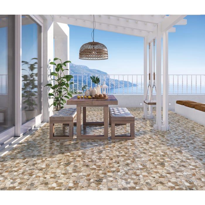 Bricomart BALDOSA EXTERIOR PORCELÁNICO 45X45CM SINTRA MARRON ANTIDESLIZANTE