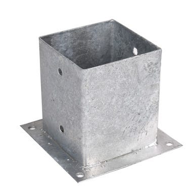Bricomart BASE ACERO GALVANIZADO CON PLETINA 12X12 CM