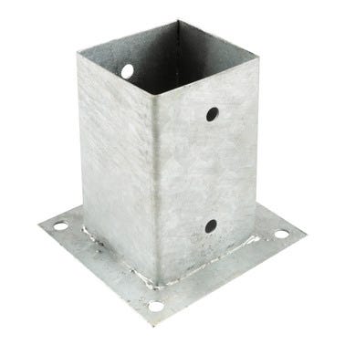 Bricomart BASE ACERO GALVANIZADO CON PLETINA 9X9 CM
