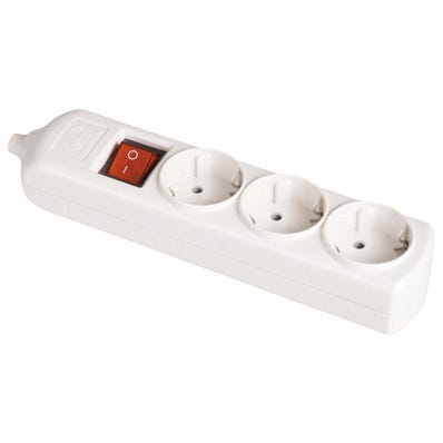 Bricomart BASE MULTIPLE 3 TOMAS CON INTERRUPTOR SIN CABLE