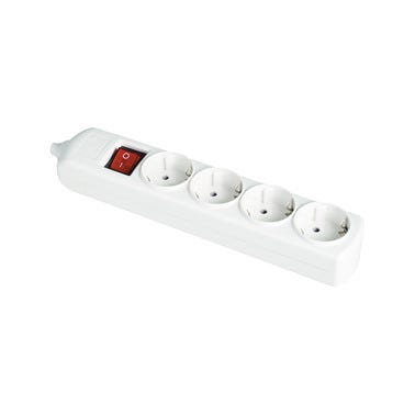 Bricomart BASE MULTIPLE 4 TOMAS CON INTERRUPTOR SIN CABLE