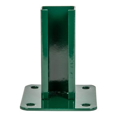 Bricomart BASE PLETINA ACERO PARA POSTE RECTANGULAR 60X40 MM VERDE