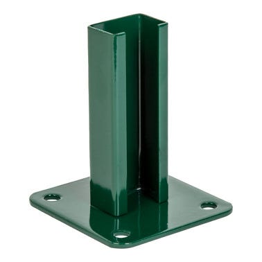 Bricomart BASE PLETINA ACERO PARA POSTE RECTANGULAR 60X40 MM VERDE