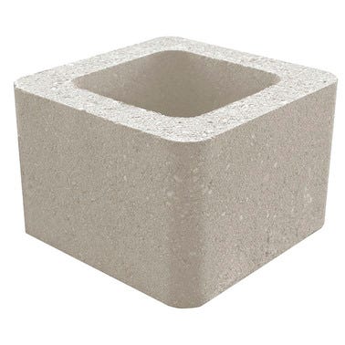 Bricomart BLOQUE DE HORMIGÓN PILAR GRIS 30X30X19 CM