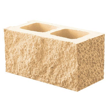 Bricomart BLOQUE DE HORMIGÓN SPLIT DOBLE ESQUINA ALBERO 39X19X19 CM