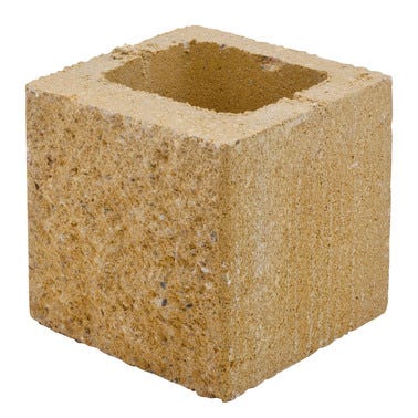 Bricomart BLOQUE DE HORMIGÓN SPLIT MEDIO ESQUINA ALBERO 19X19X19 CM