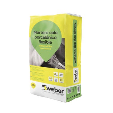 Bricomart CEMENTO COLA FLEX DUO WEBER 25KG BLANCO