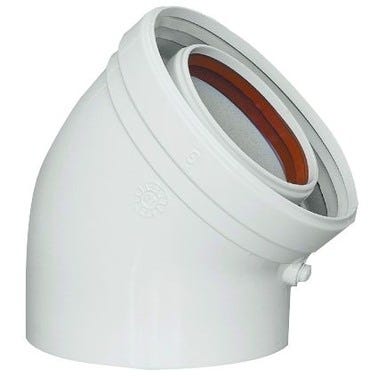 Bricomart CODO 45º BAJO NOX Ø60/100mm MACHO-HEMBRA