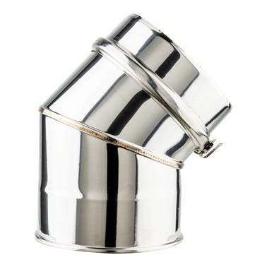 Bricomart CODO 45º PARED DOBLE Ø100MM INOXIDABLE