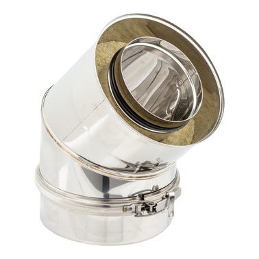 Bricomart CODO 45º PARED DOBLE Ø100MM INOXIDABLE