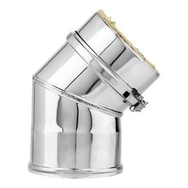 Bricomart CODO 45º PARED DOBLE Ø80MM INOXIDABLE