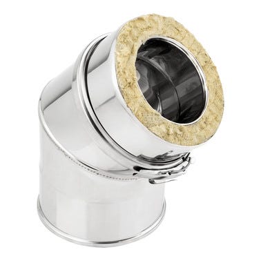 Bricomart CODO 45º PARED DOBLE Ø80MM INOXIDABLE