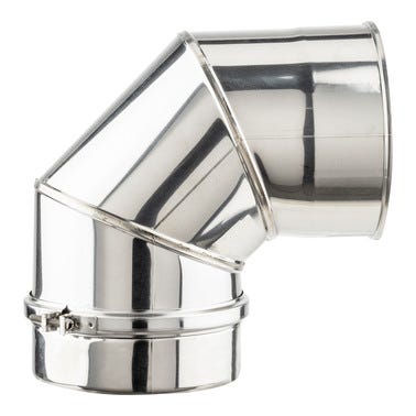 Bricomart CODO 90º PARED DOBLE Ø100MM INOXIDABLE