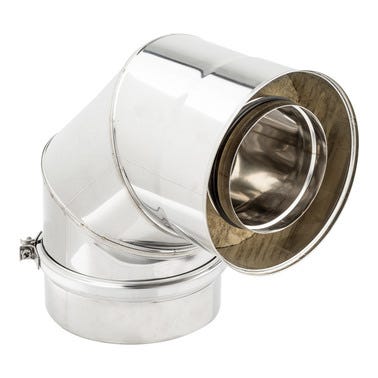 Bricomart CODO 90º PARED DOBLE Ø200MM INOXIDABLE