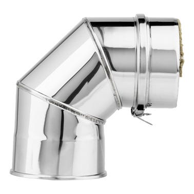 Bricomart CODO 90º PARED DOBLE Ø80MM INOXIDABLE