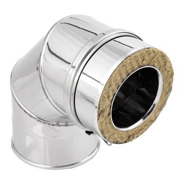 Bricomart CODO 90º PARED DOBLE Ø80MM INOXIDABLE