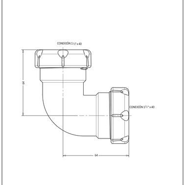 Bricomart CODO LATÓN CROMADO Ø1 1/2" HEMBRA-HEMBRA