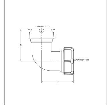 Bricomart CODO LATÓN CROMADO Ø1 1/4" HEMBRA-HEMBRA