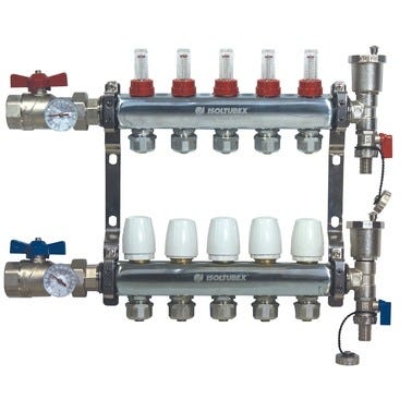 Bricomart COLECTOR INOX 6 CIRCUITOS CON RACORES