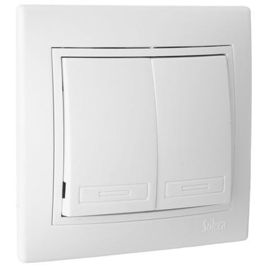 Bricomart CONMUTADOR DOBLE SERIE EUROPA BLANCO
