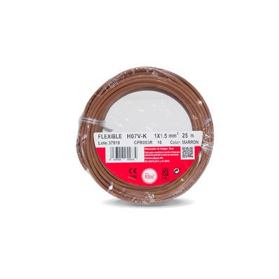 Bricomart HILO FLEXIBLE H07V-K 1 5mm2 MARRÓN 25M