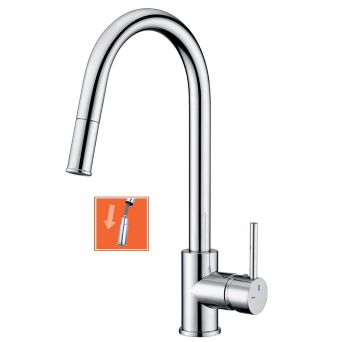 Bricomart MONOMANDO COCINA CAÑO EXTRAIBLE ILO