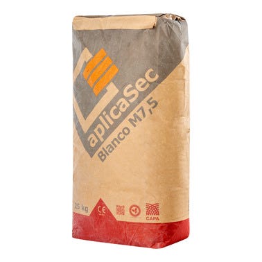 Bricomart MORTERO SECO M7 5 APLICASEC 25 KG BLANCO